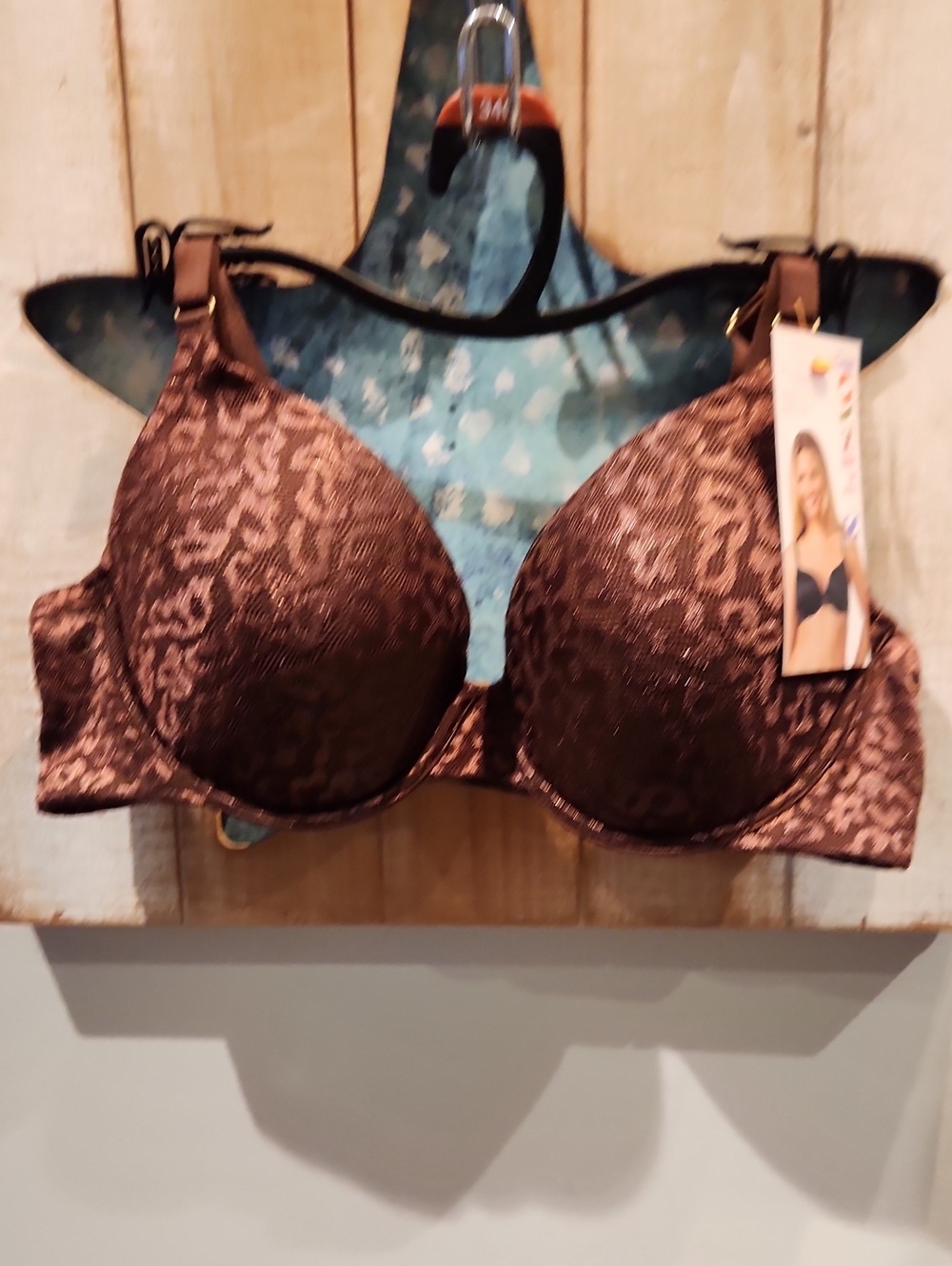NWT Joyspun Women’s Brown Lace Contour T-Shirt Bra Sz 34C